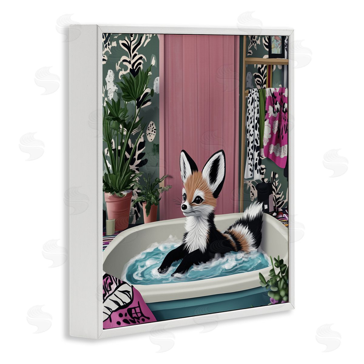 Annabelle Hall | Bathing Fox in Tropical Bathroom