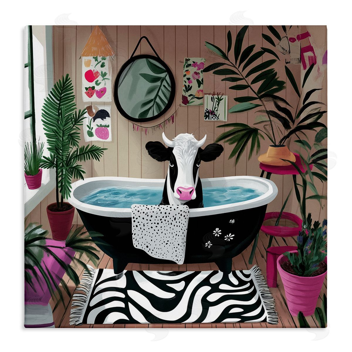 Annabelle Hall | Cow in Modern Bathroom Space