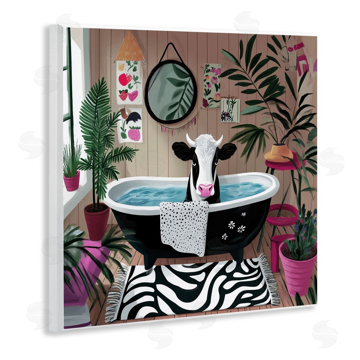 Annabelle Hall | Cow in Modern Bathroom Space