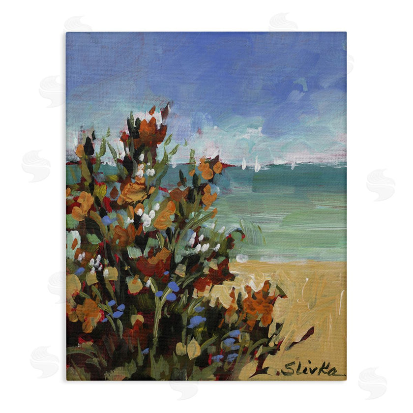 JANE SLIVKA | Sailboats In Distance with Florals