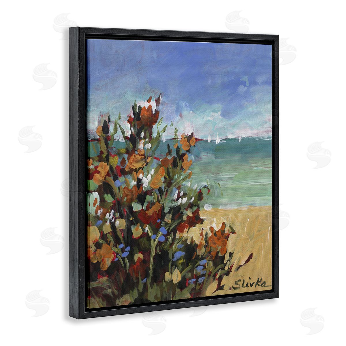 JANE SLIVKA | Sailboats In Distance with Florals