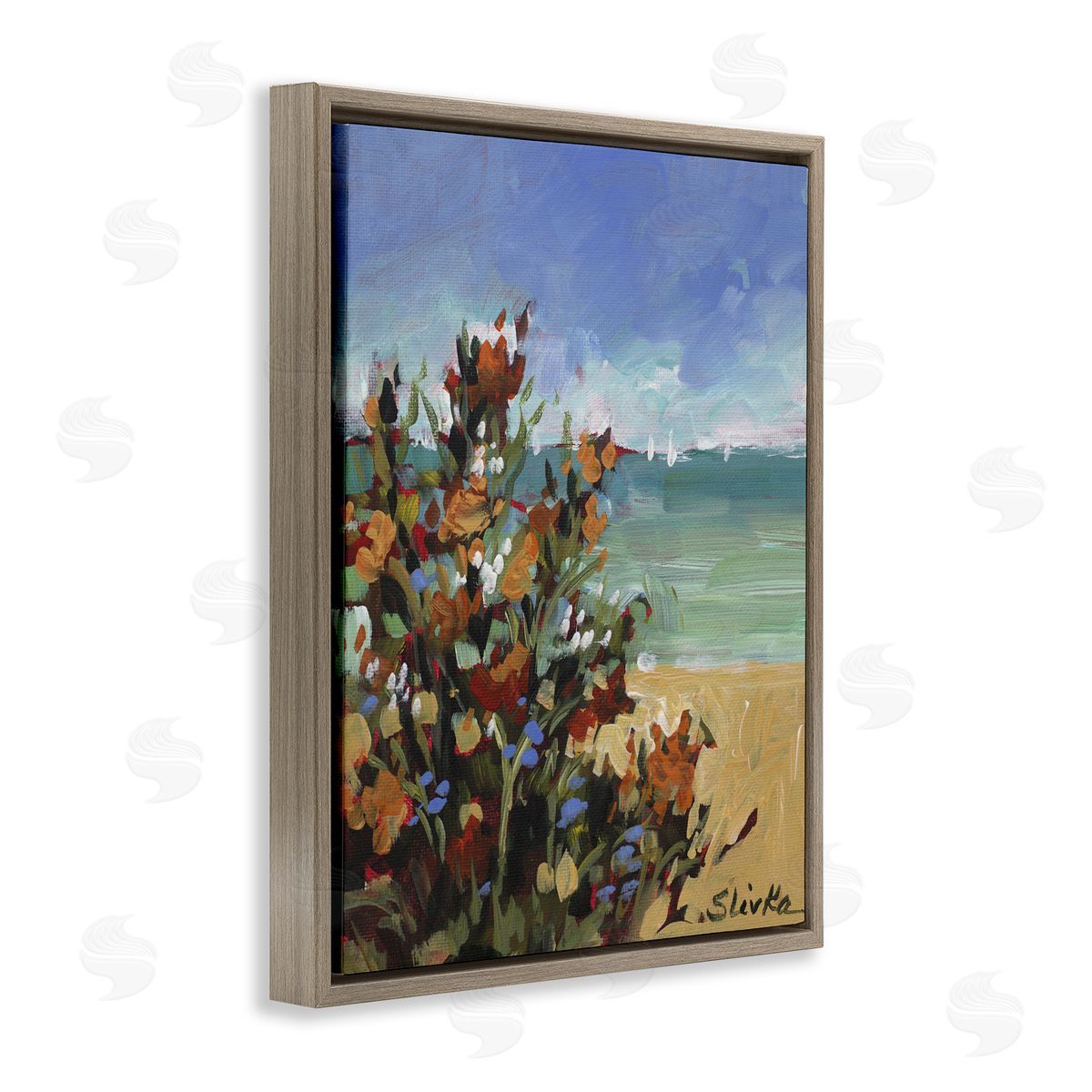 JANE SLIVKA | Sailboats In Distance with Florals