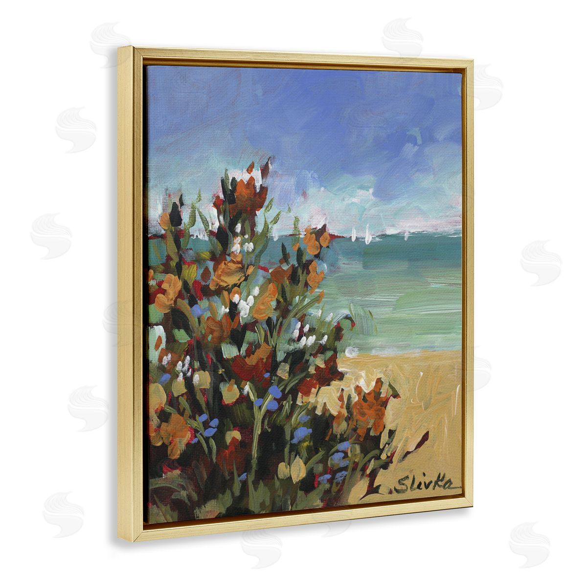 JANE SLIVKA | Sailboats In Distance with Florals