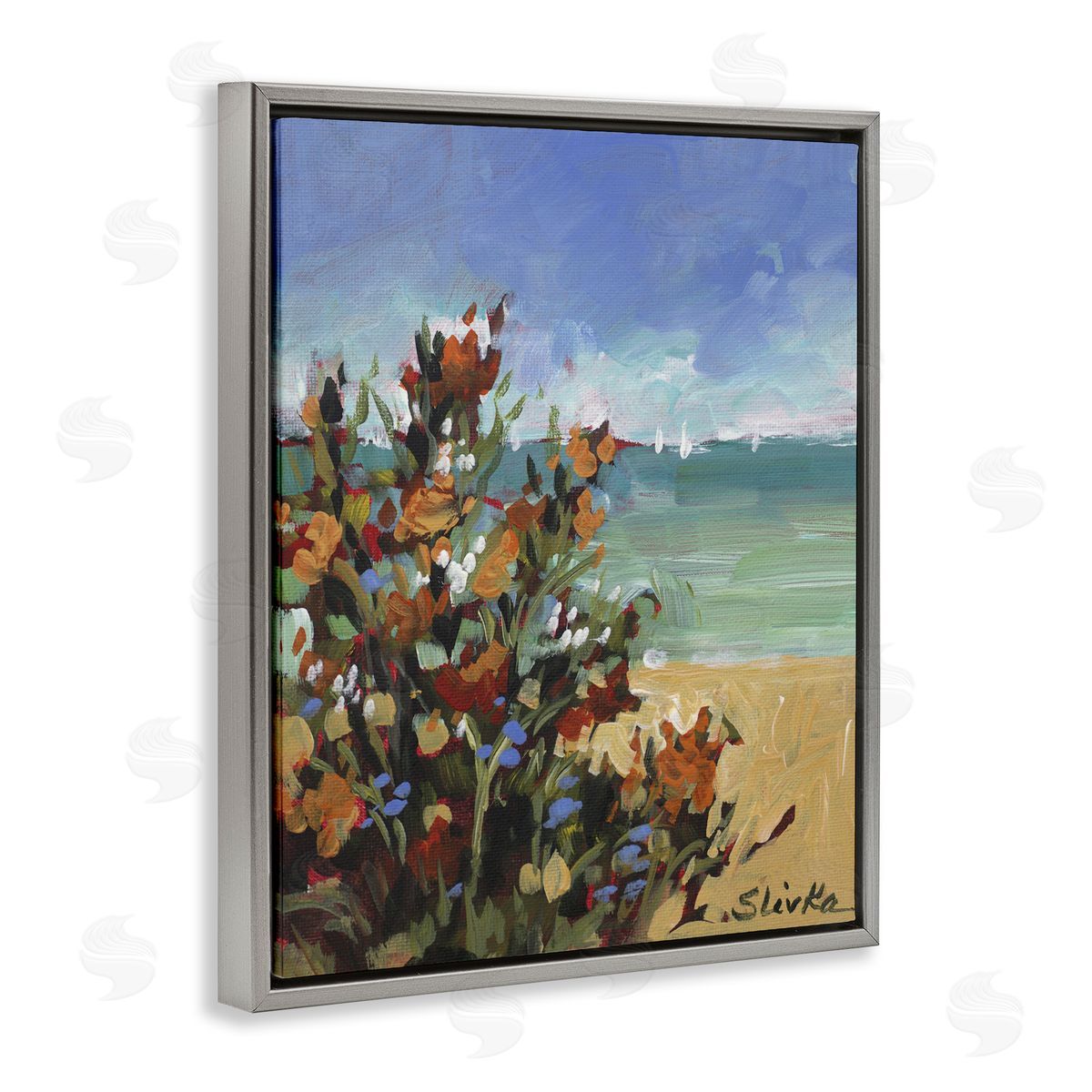 JANE SLIVKA | Sailboats In Distance with Florals