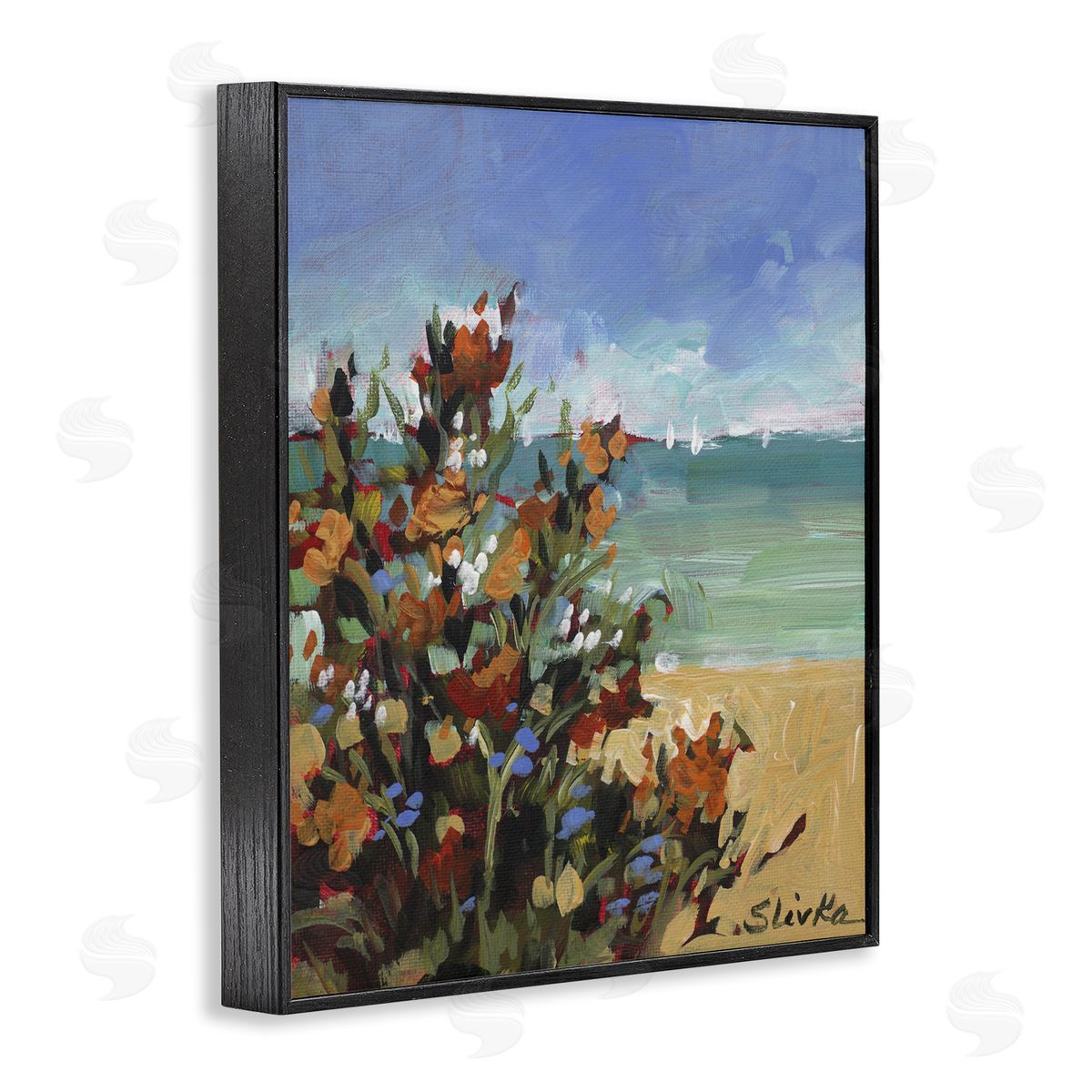 JANE SLIVKA | Sailboats In Distance with Florals