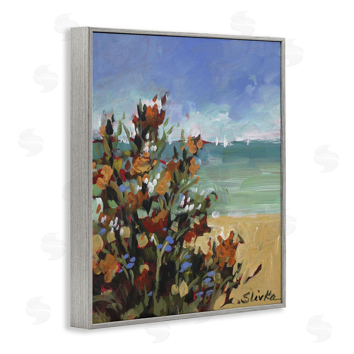 JANE SLIVKA | Sailboats In Distance with Florals