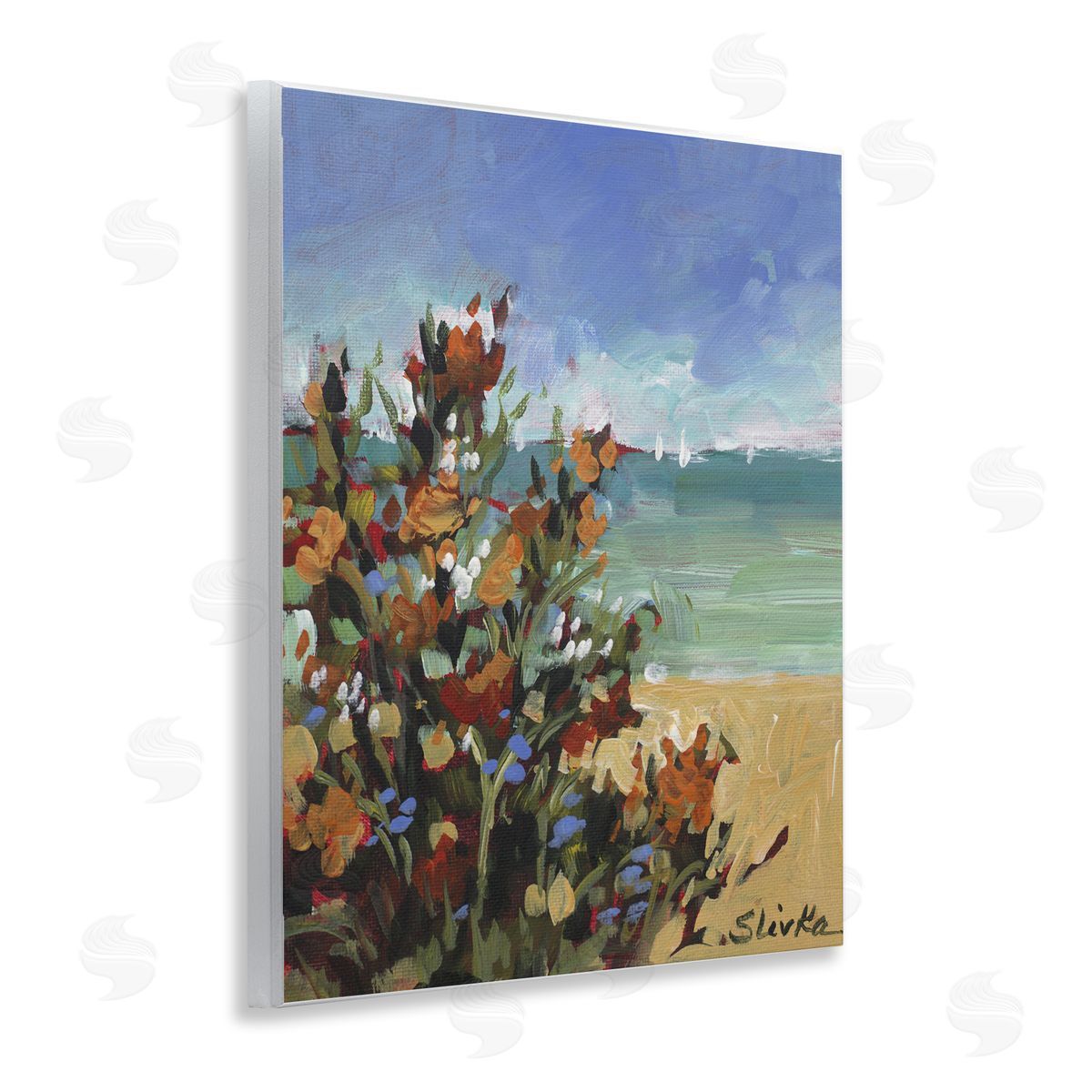 JANE SLIVKA | Sailboats In Distance with Florals