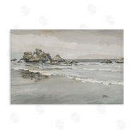 PATRICIA PINTO | Coastal Rocks on Reflective Shore