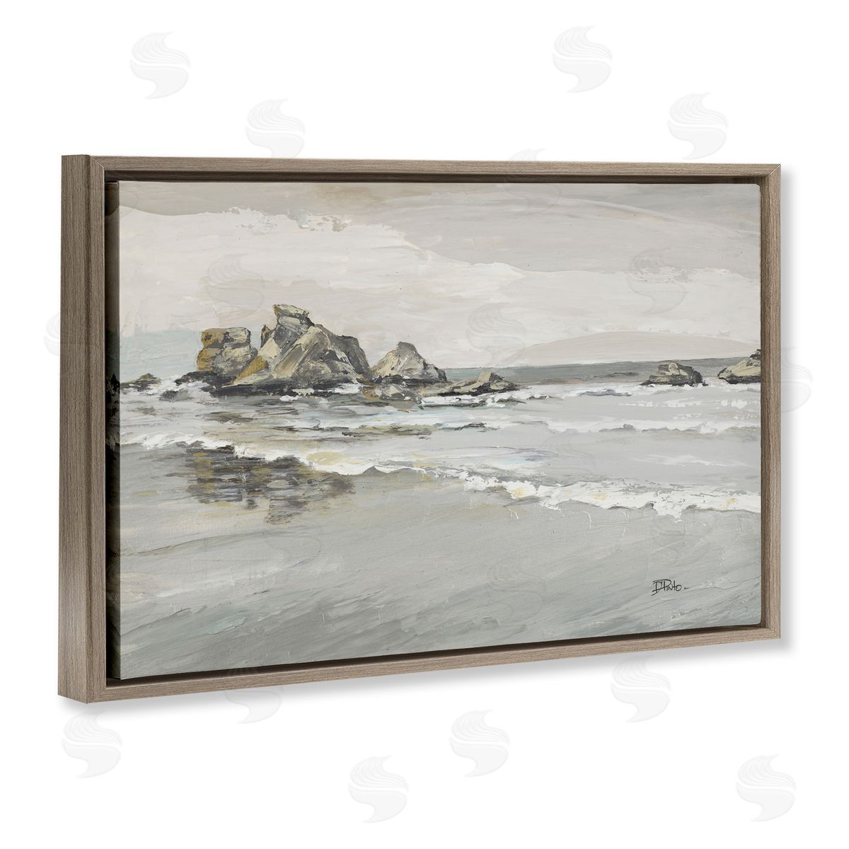 PATRICIA PINTO | Coastal Rocks on Reflective Shore