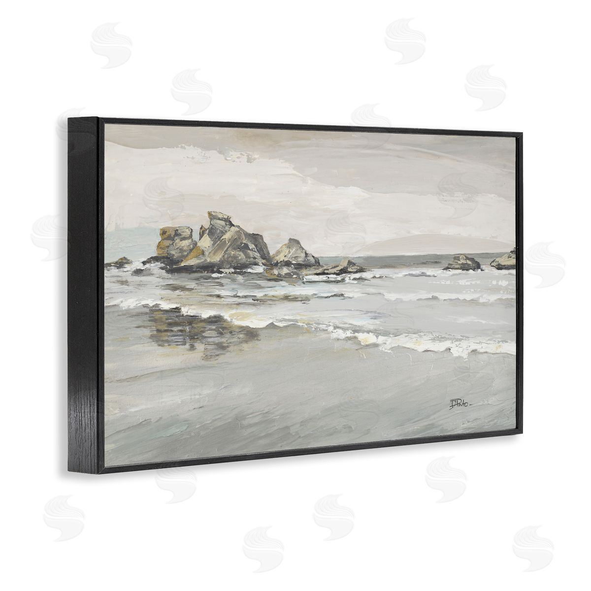 PATRICIA PINTO | Coastal Rocks on Reflective Shore