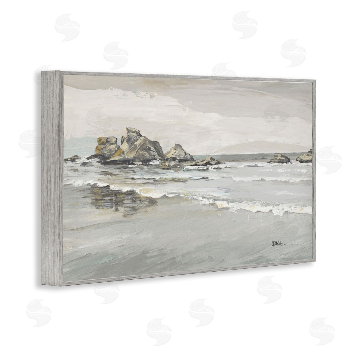 PATRICIA PINTO | Coastal Rocks on Reflective Shore