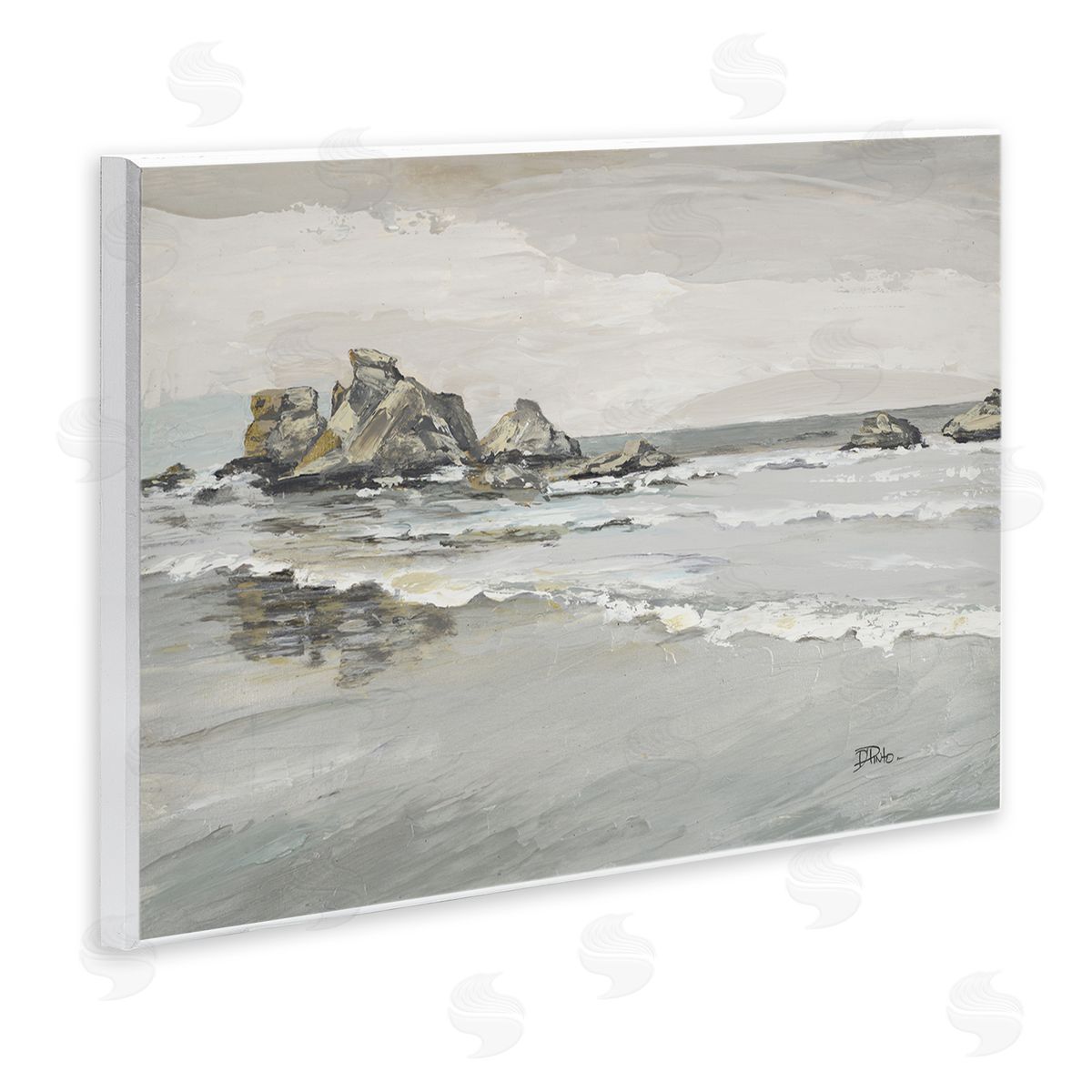 PATRICIA PINTO | Coastal Rocks on Reflective Shore