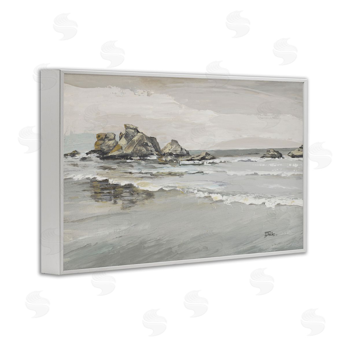 PATRICIA PINTO | Coastal Rocks on Reflective Shore