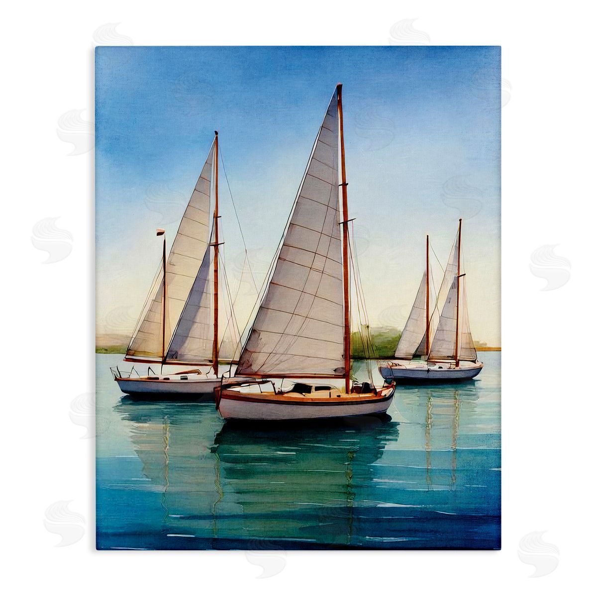 Seven Trees Design | Sailboat Trio on Calm Sea