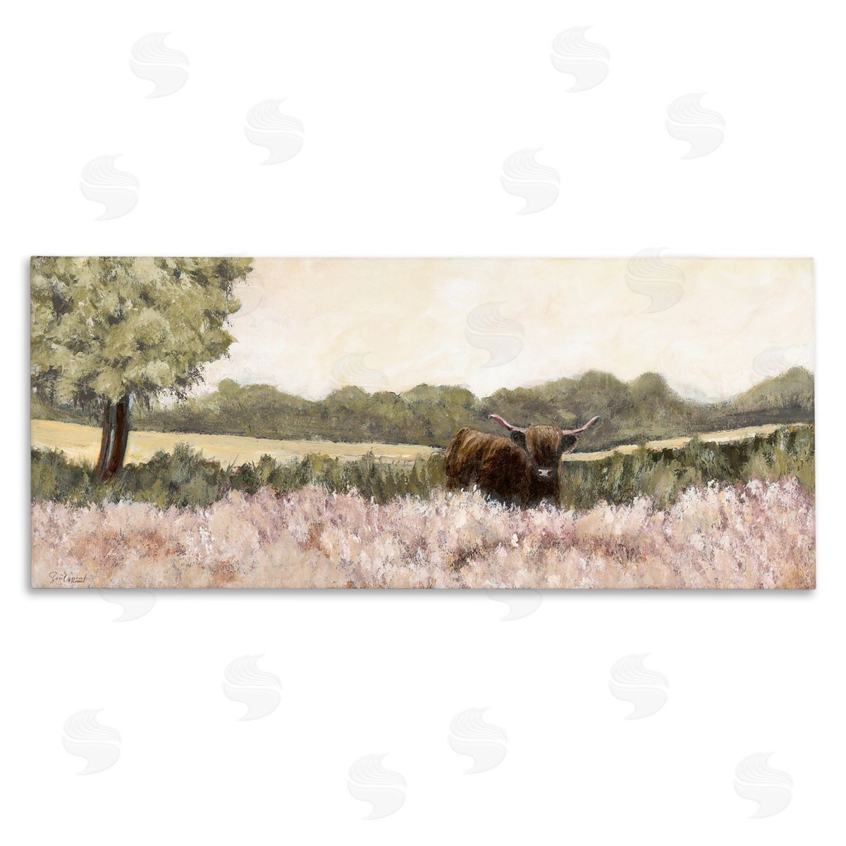 Soulspeak & Sawdust Dappled Country Meadow with Cattle Canvas Wall Art Print