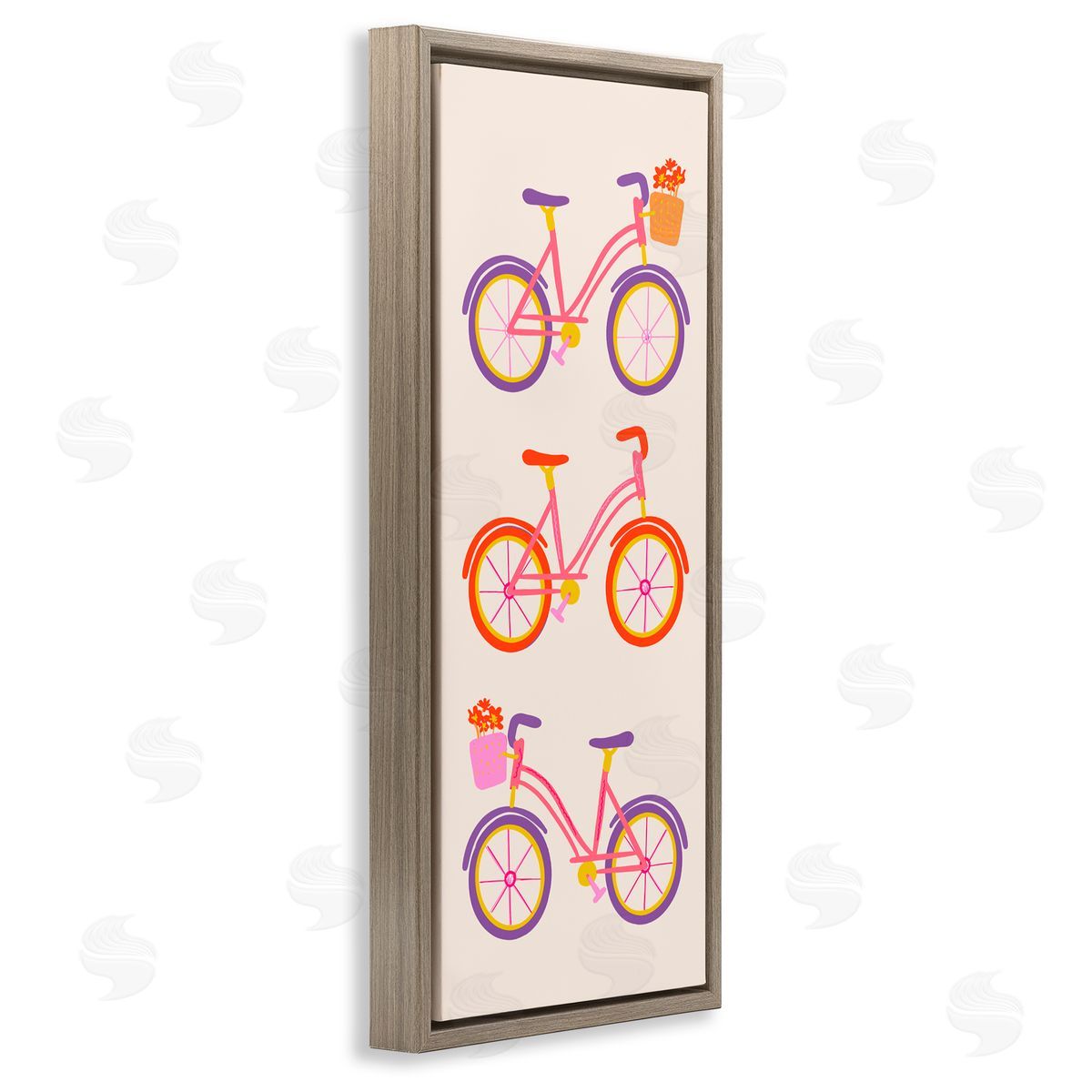 Dina Riddle Bright Bikes Bicycle Trio Canvas Wall Art Print