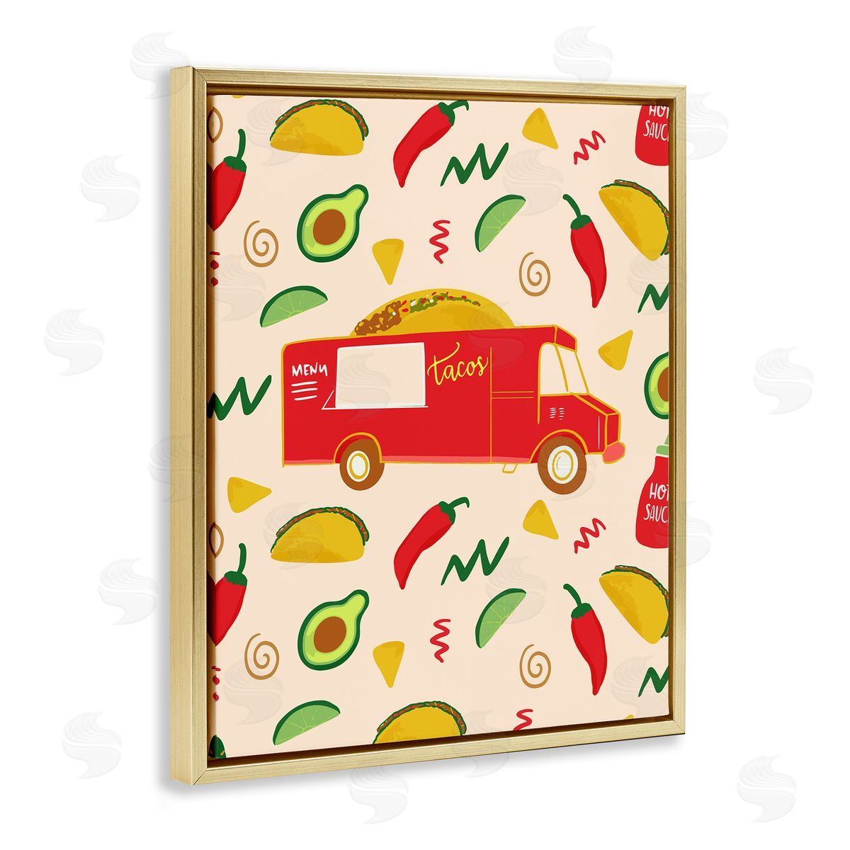 Dina Riddle | Taco Truck over Food Pattern