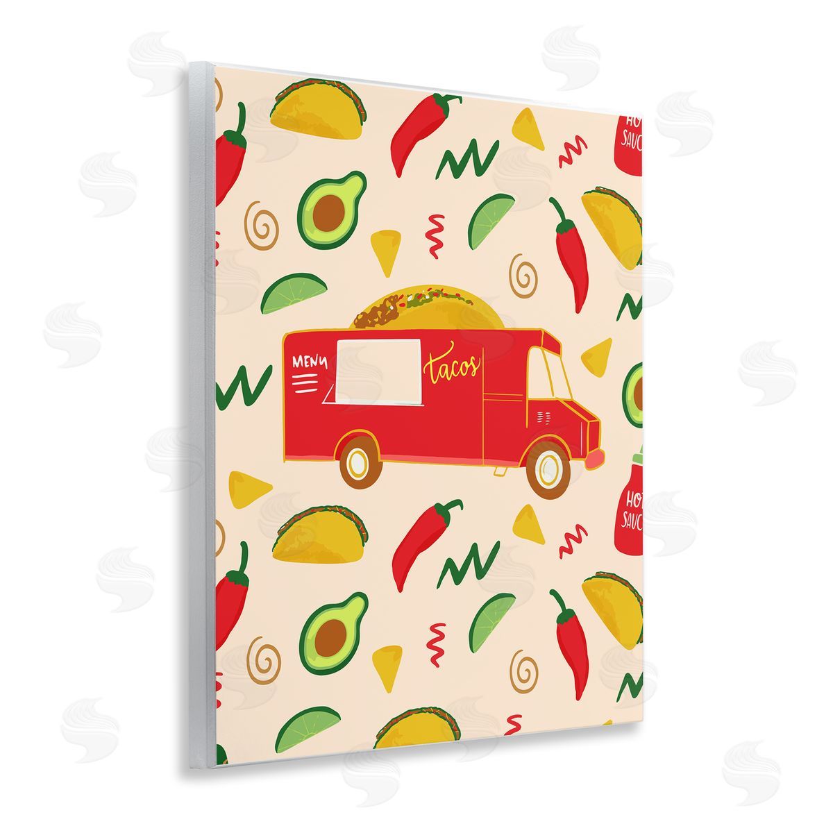 Dina Riddle | Taco Truck over Food Pattern