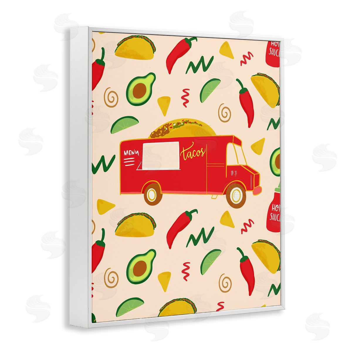 Dina Riddle | Taco Truck over Food Pattern