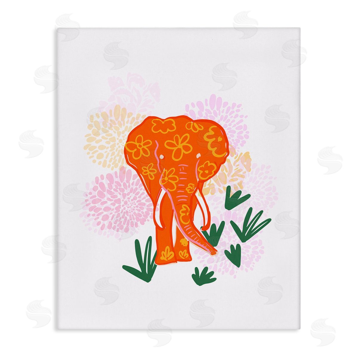 Dina Riddle | Safari Elephant over Florals