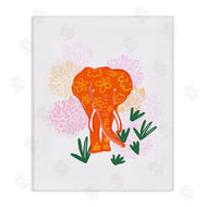 Dina Riddle | Safari Elephant over Florals