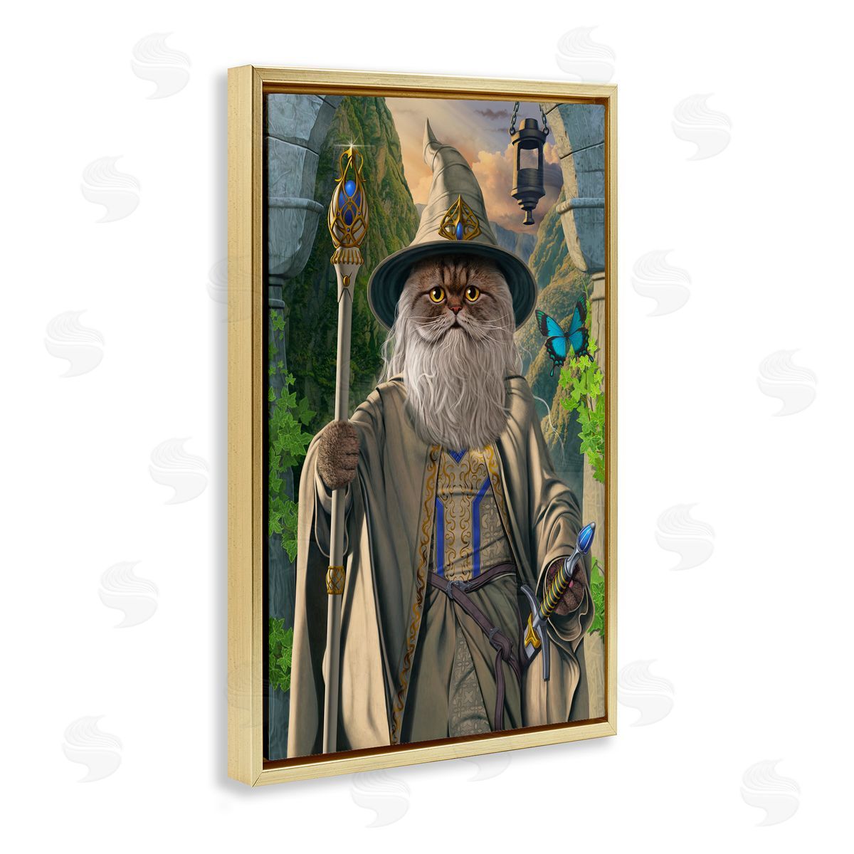 Vincent Hie Catdalf Cat Wizard Canvas Wall Art Print