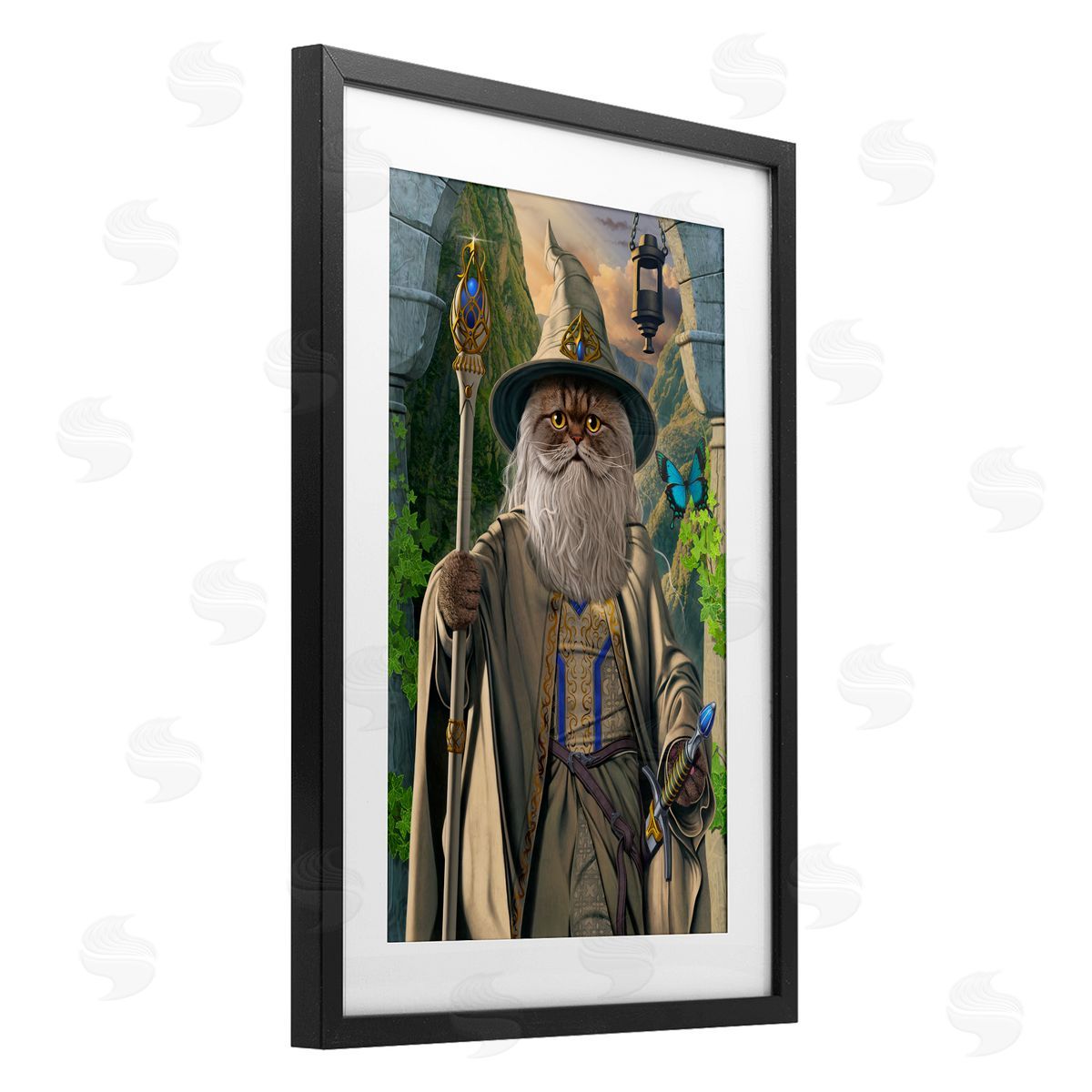 Vincent Hie Catdalf Cat Wizard Canvas Wall Art Print