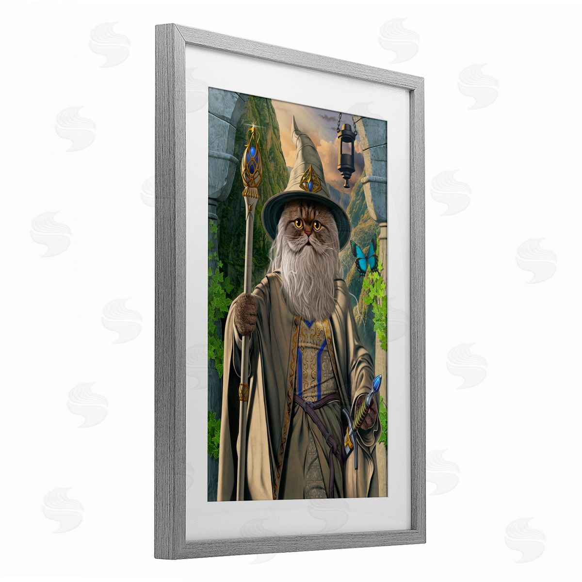 Vincent Hie Catdalf Cat Wizard Canvas Wall Art Print