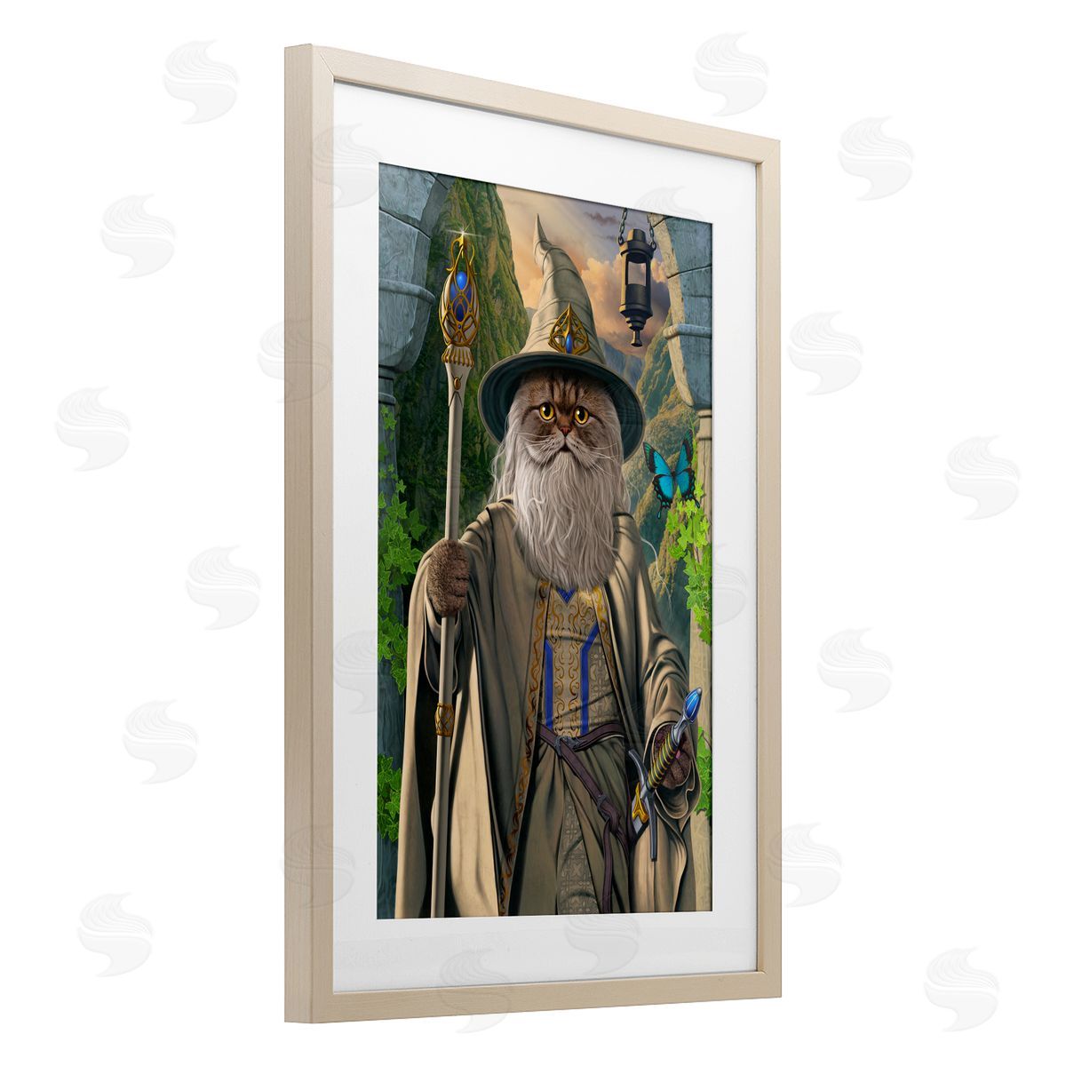 Vincent Hie Catdalf Cat Wizard Canvas Wall Art Print
