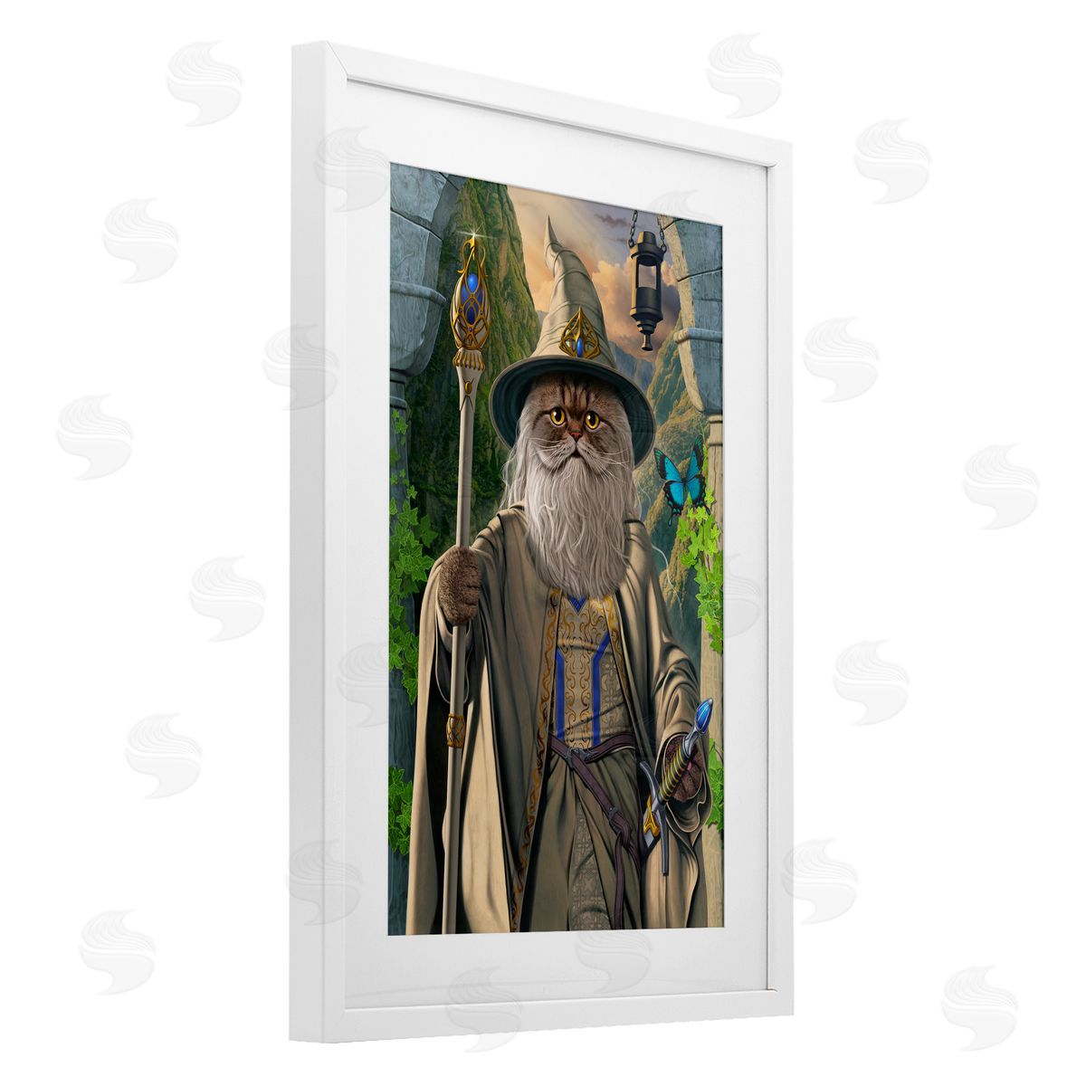 Vincent Hie Catdalf Cat Wizard Canvas Wall Art Print