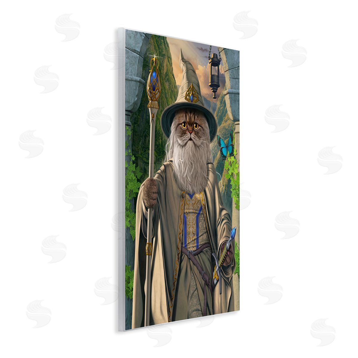 Vincent Hie Catdalf Cat Wizard Canvas Wall Art Print