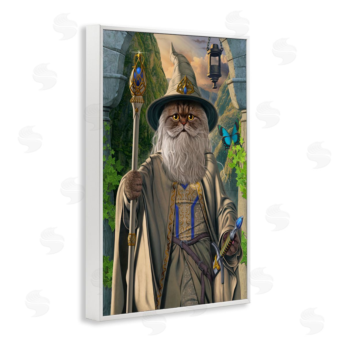 Vincent Hie Catdalf Cat Wizard Canvas Wall Art Print