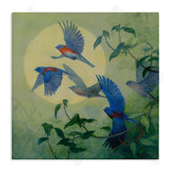 Floy Zittin | Bluebird Flock over Moon