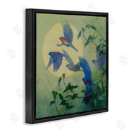 Floy Zittin | Bluebird Flock over Moon