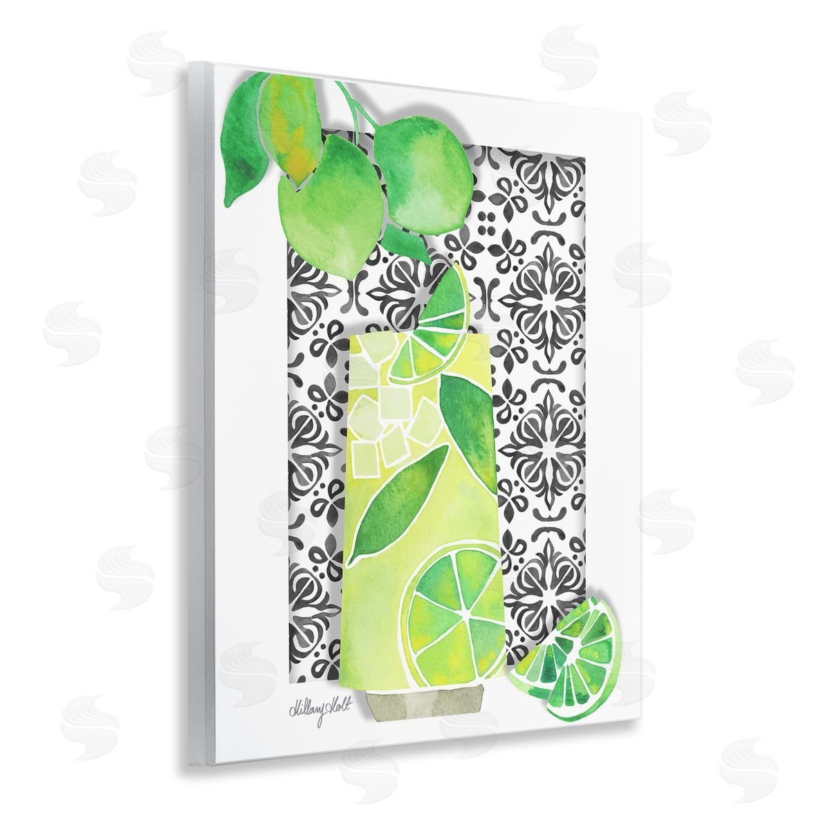 Mediterranean Mojito Drink Wood Plaque Wall Art, Home Decor by Hillary Holt