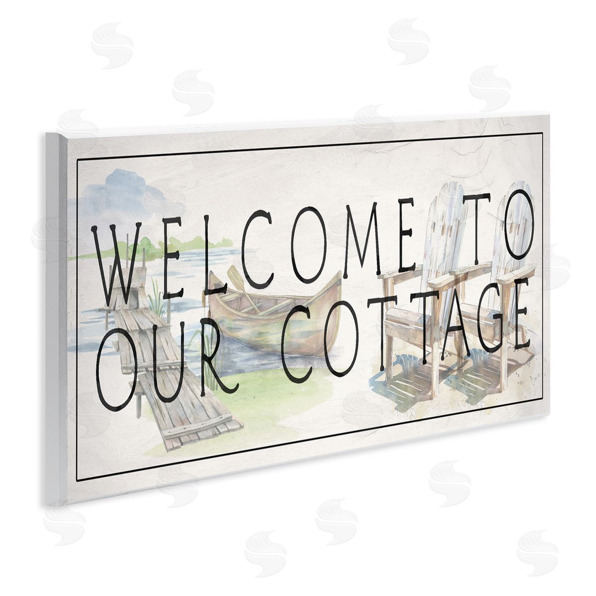 Lil' Rue Welcome Cottage at Lake's Edge Canvas Wall Art Print