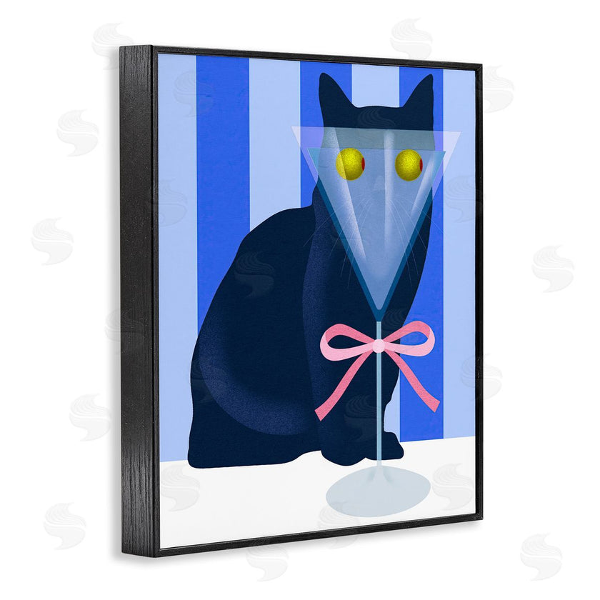 Lil' Rue | Funny Cat Martini on Stripes