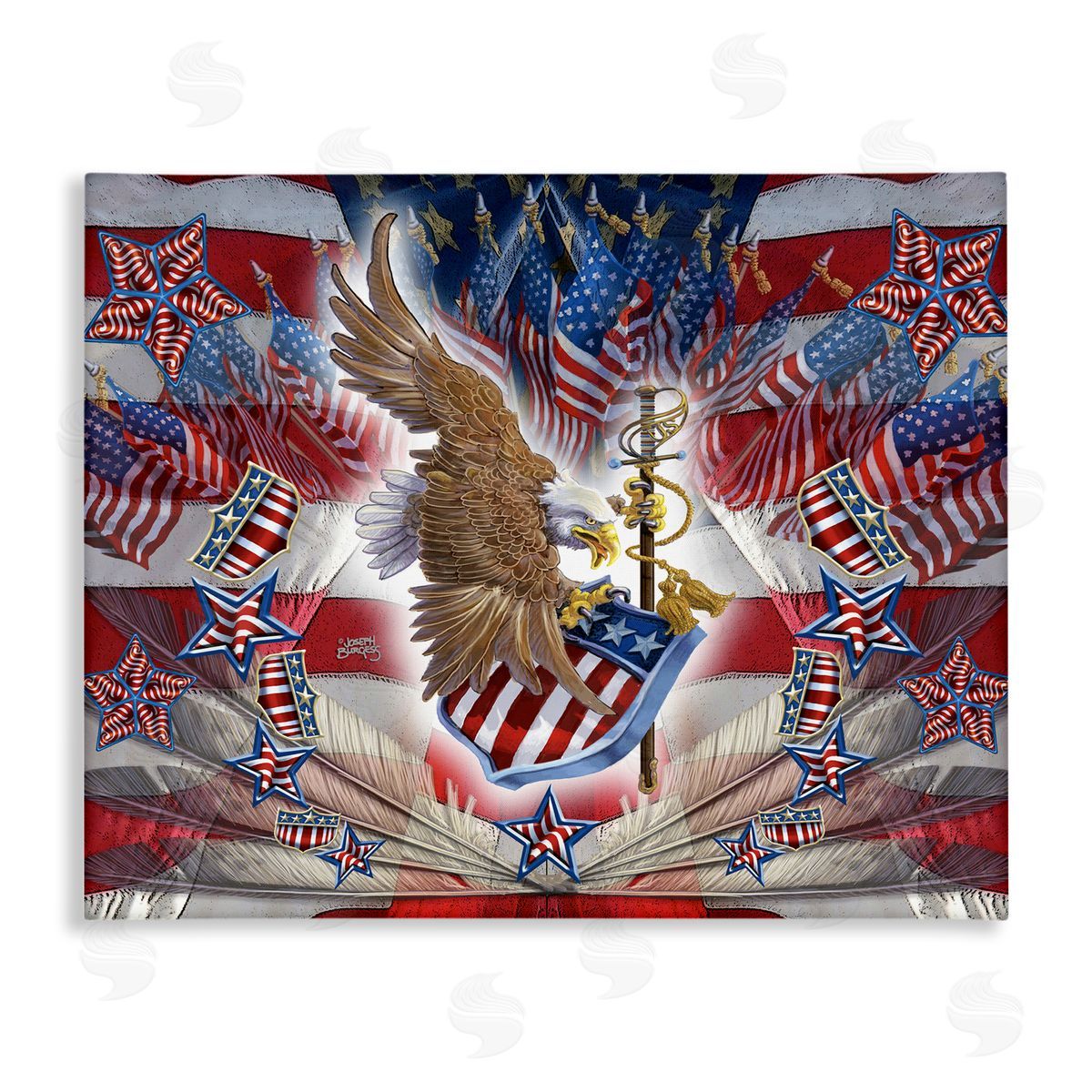 Joseph Burgess | Patriotic Eagle with Flag Symbols