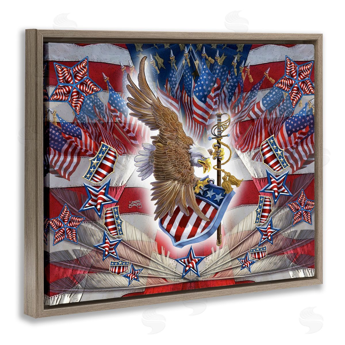 Joseph Burgess | Patriotic Eagle with Flag Symbols