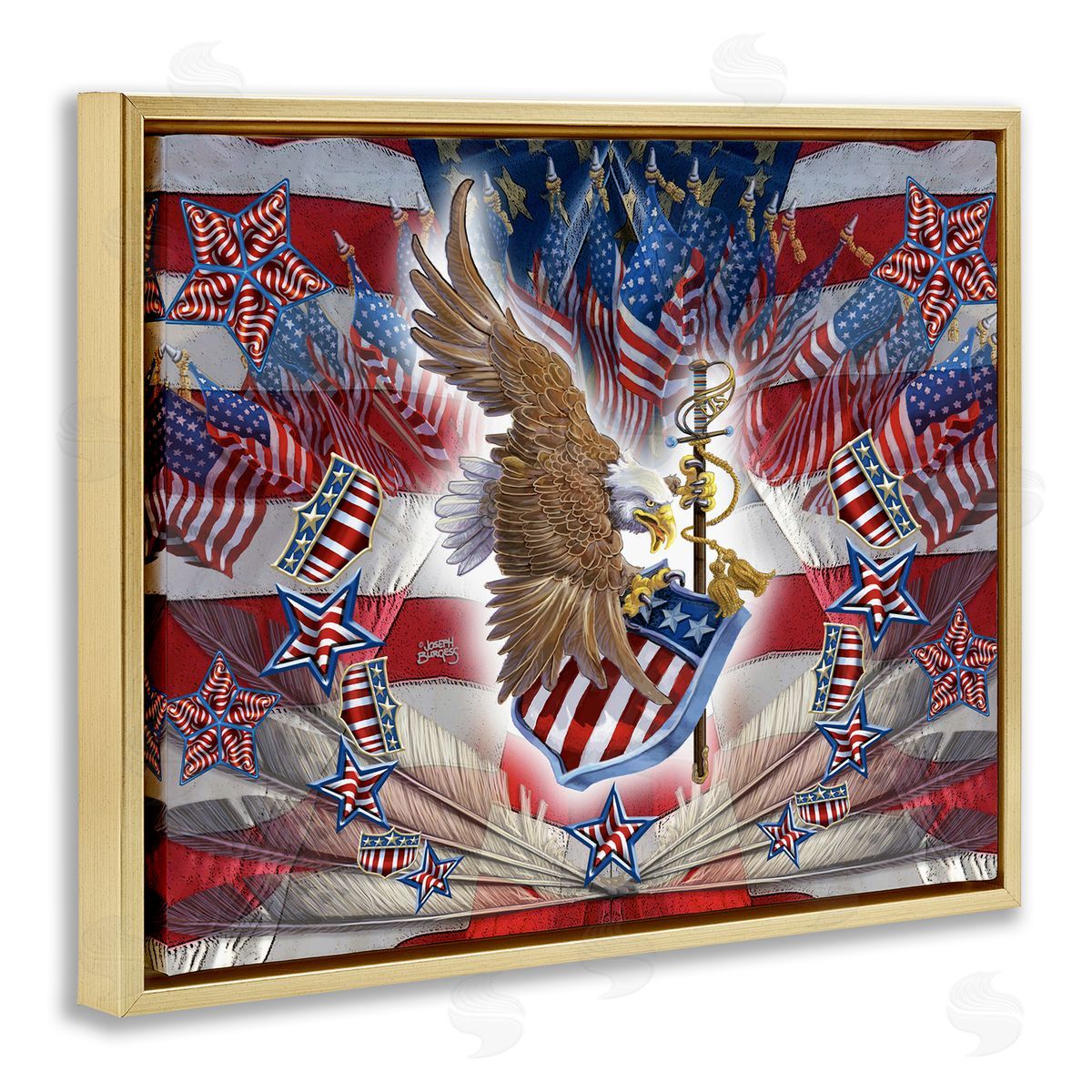 Joseph Burgess | Patriotic Eagle with Flag Symbols