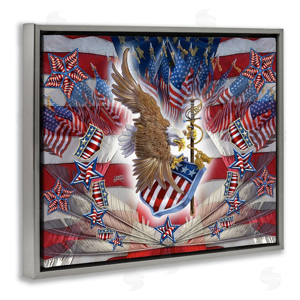 Joseph Burgess | Patriotic Eagle with Flag Symbols