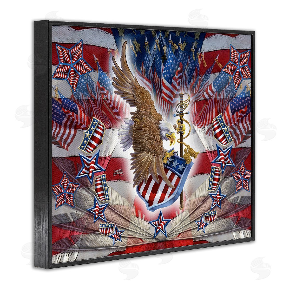 Joseph Burgess | Patriotic Eagle with Flag Symbols