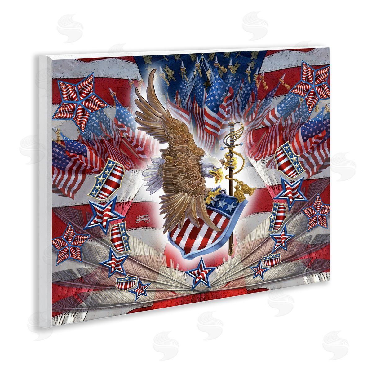 Joseph Burgess | Patriotic Eagle with Flag Symbols