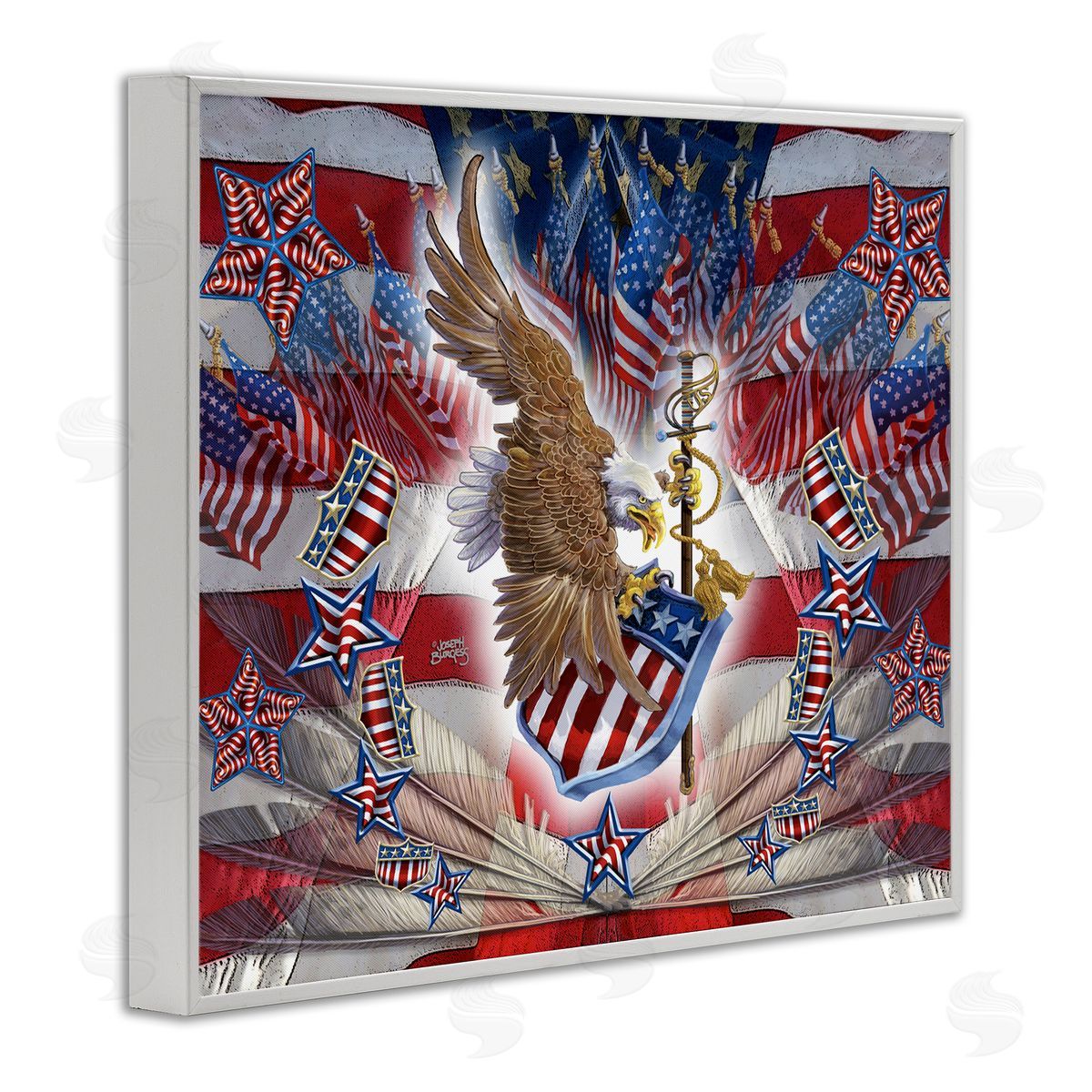 Joseph Burgess | Patriotic Eagle with Flag Symbols