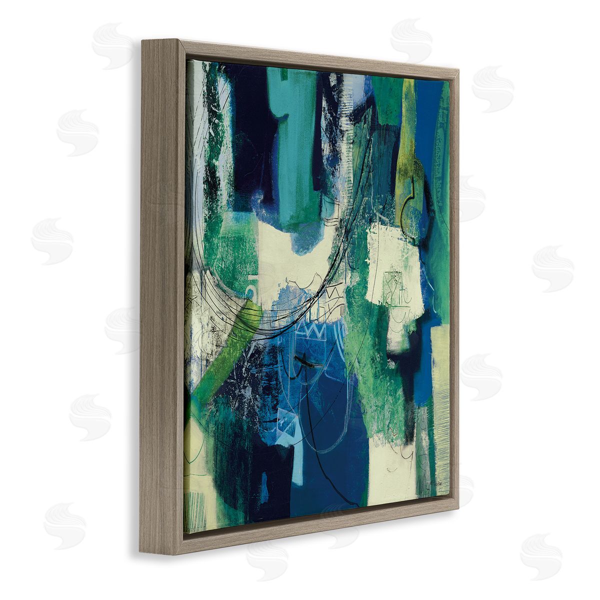 Maurizio Piovan Essenza Cool Tone Abstract Canvas Wall Art Print