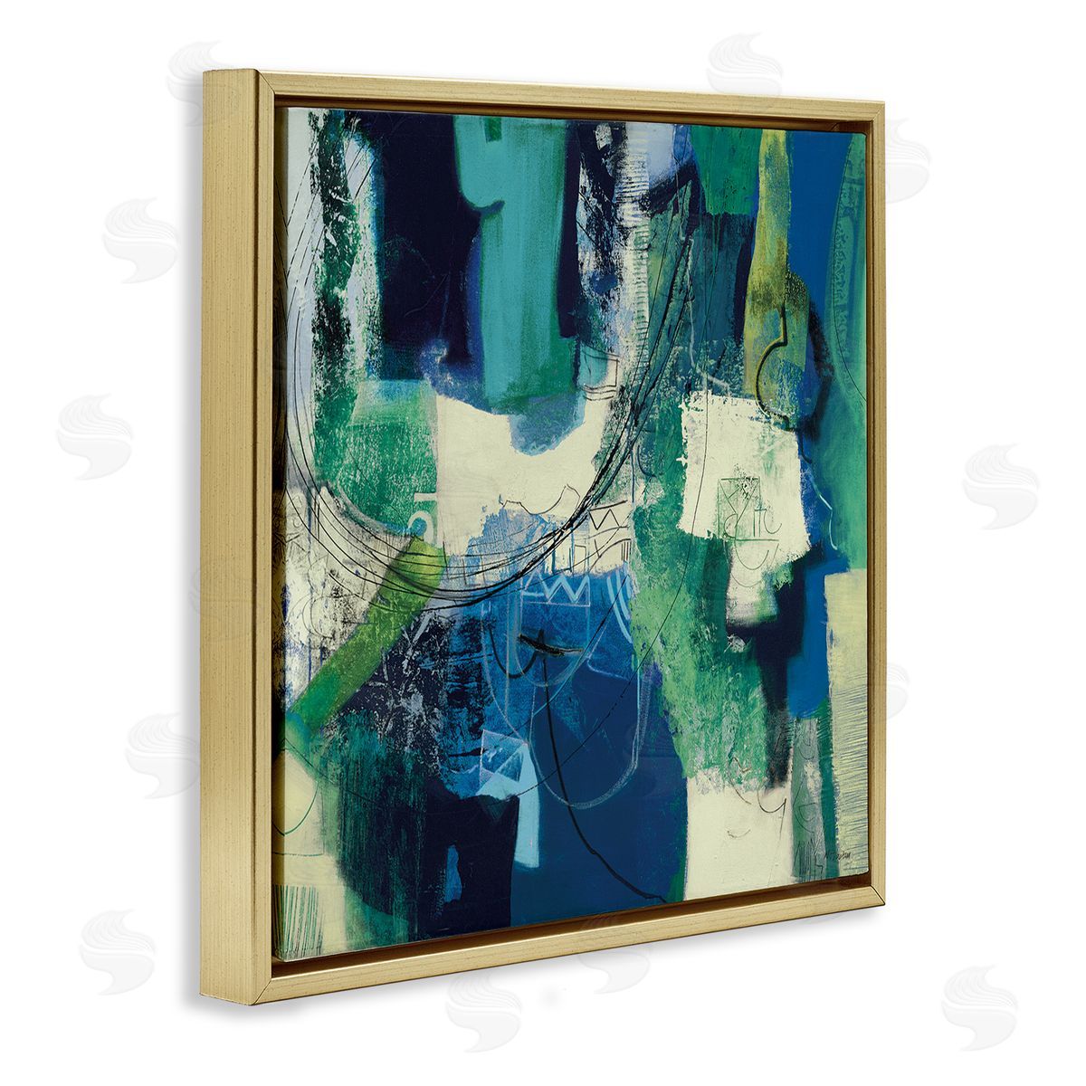 Maurizio Piovan Essenza Cool Tone Abstract Canvas Wall Art Print