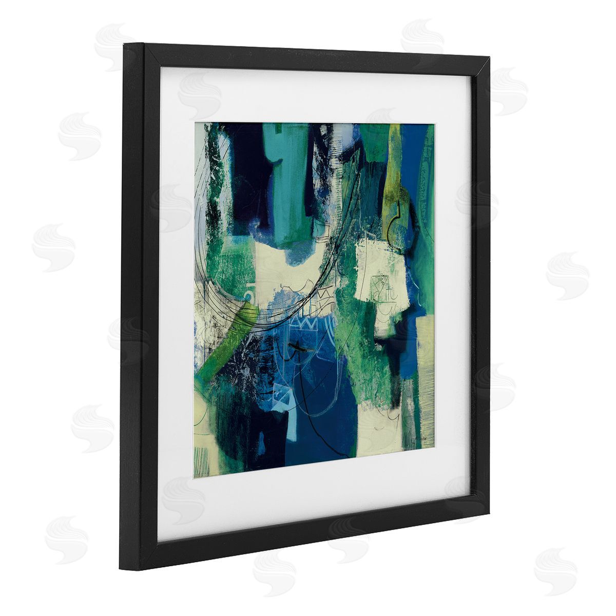 Maurizio Piovan Essenza Cool Tone Abstract Canvas Wall Art Print