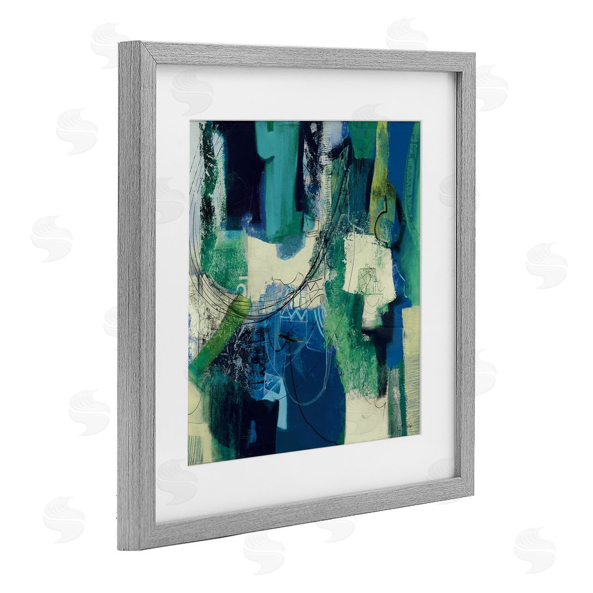 Maurizio Piovan Essenza Cool Tone Abstract Canvas Wall Art Print