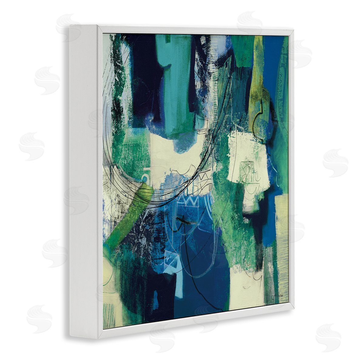 Maurizio Piovan Essenza Cool Tone Abstract Canvas Wall Art Print