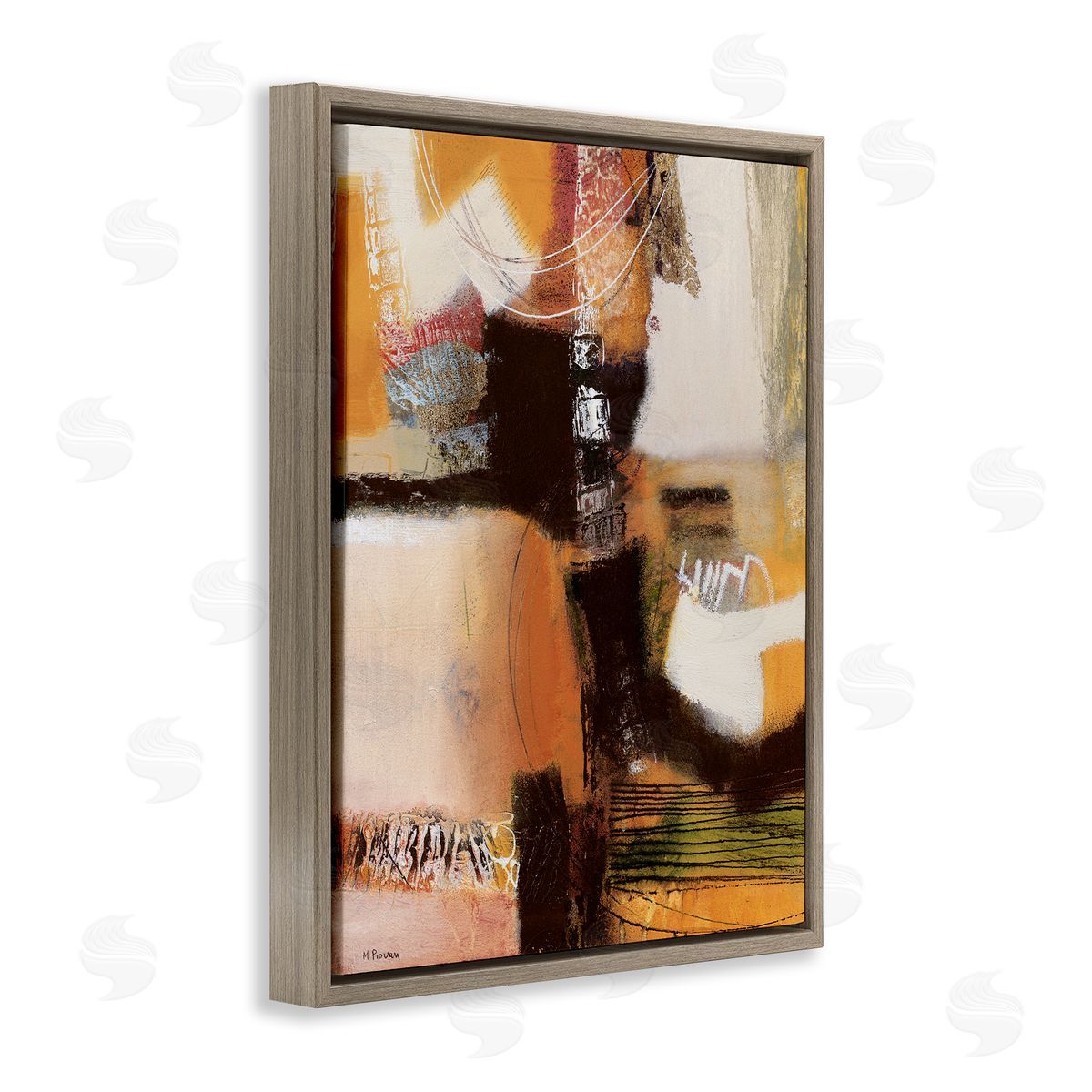 Maurizio Piovan Contrasting Neutrals Abstract Canvas Wall Art Print